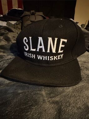 SLANE Black Cap with White Embroidered Logo